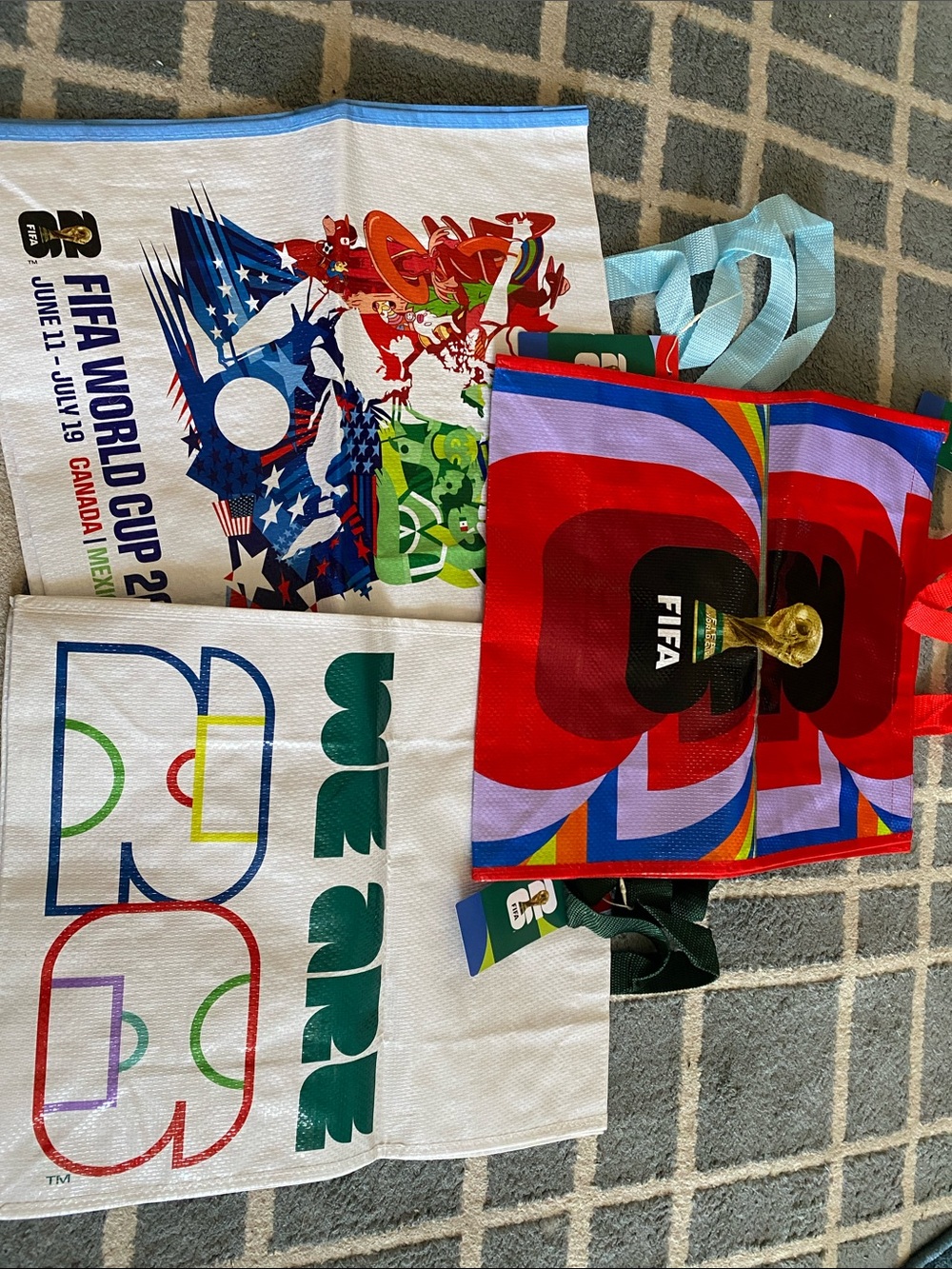 World Cup 2026 Reusable Tote Bag Set - Multi-Color